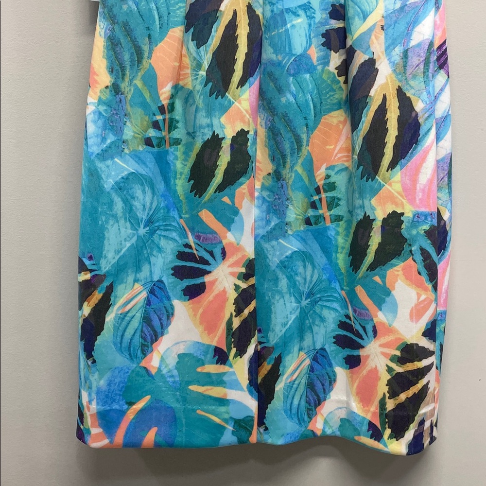 NWT Gianni Bini Addison Strapless Tropical Floral Dress Mint Seafoam / Peach S - Picture 8 of 16